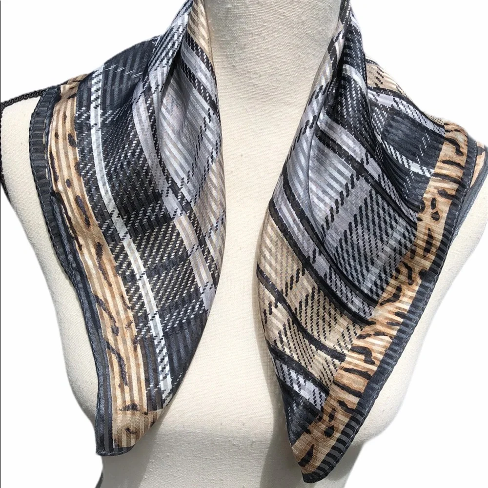 Mixed Pattern Silk Scarf